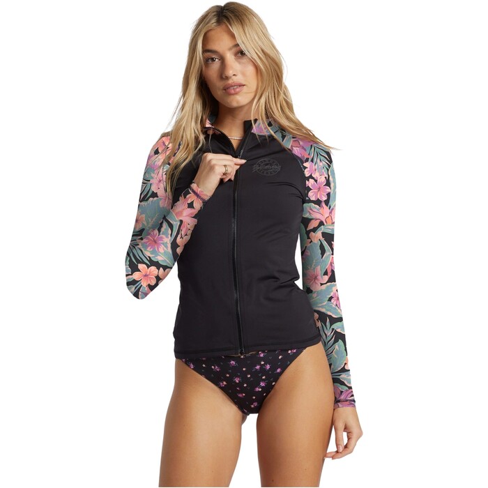 2024 Billabong Womens Core Front Zip Long Sleeve Rash Guard